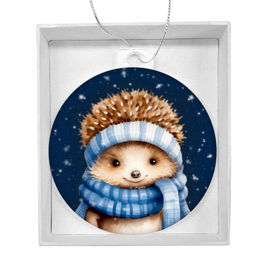Winter Hedgehog Christmas Ornament