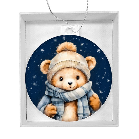 Winter Teddy Bear Christmas Ornament