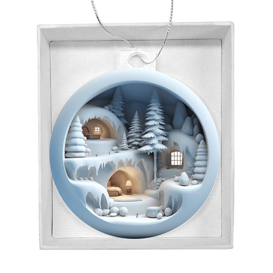 Winter Scene 3d Effect Acrylic Ornament