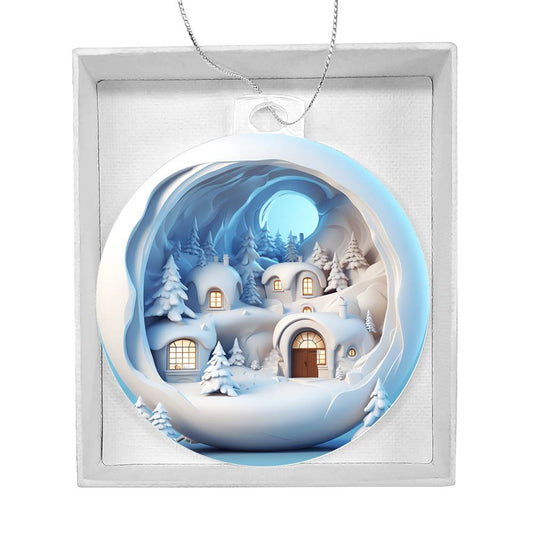 Winter Scene 3D Effect Acrylic Ornament