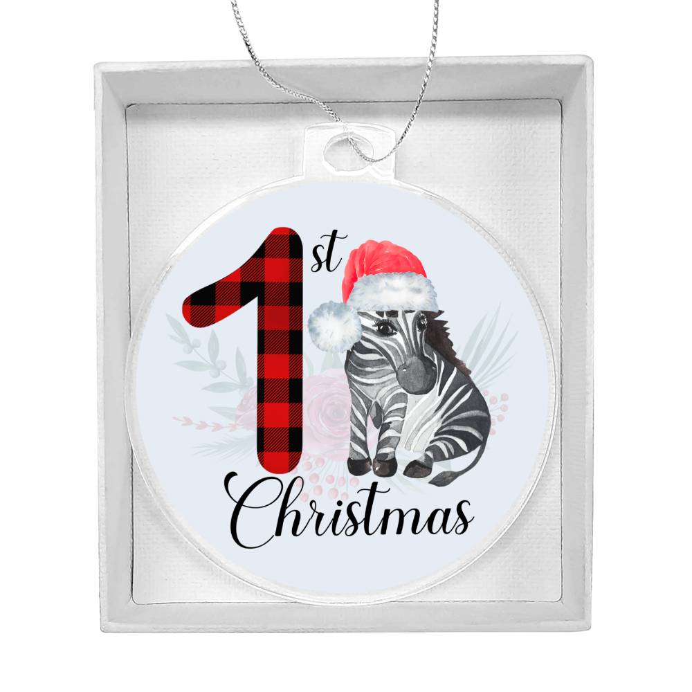 Baby's 1st Christmas Tree Ornament - Zebra