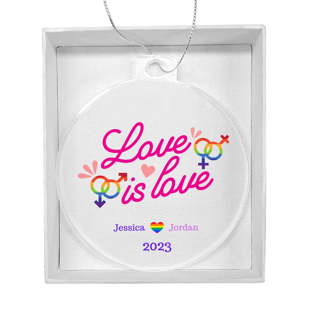 Pride LQBT Personalized Christmas Ornament Gift
