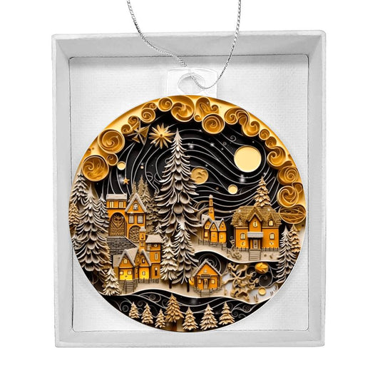 Christmas Village Acrylic Ornament