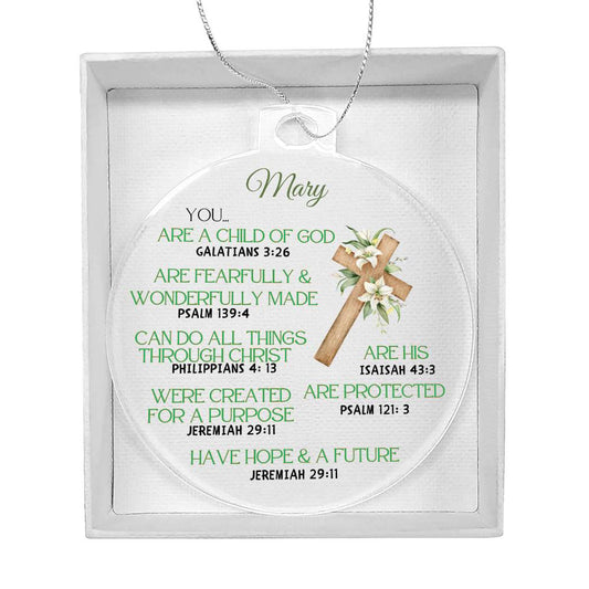 Personalized Christian Affirmations Christmas Ornament