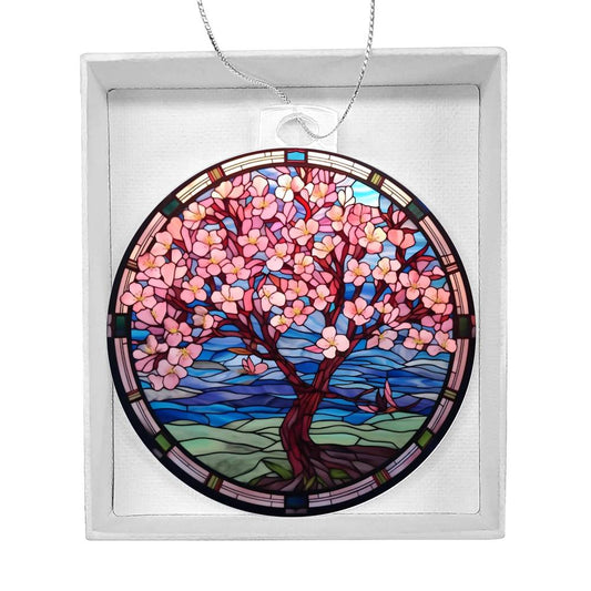 Cherry Blossom Acrylic Christmas Ornament