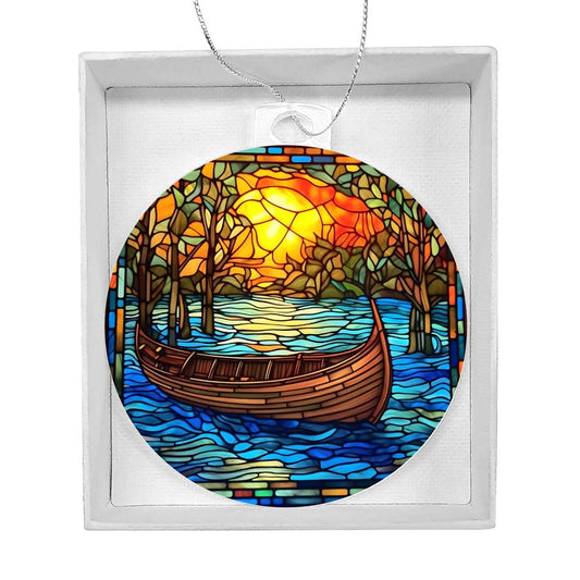 Canoeing  Acrylic Christmas Ornament
