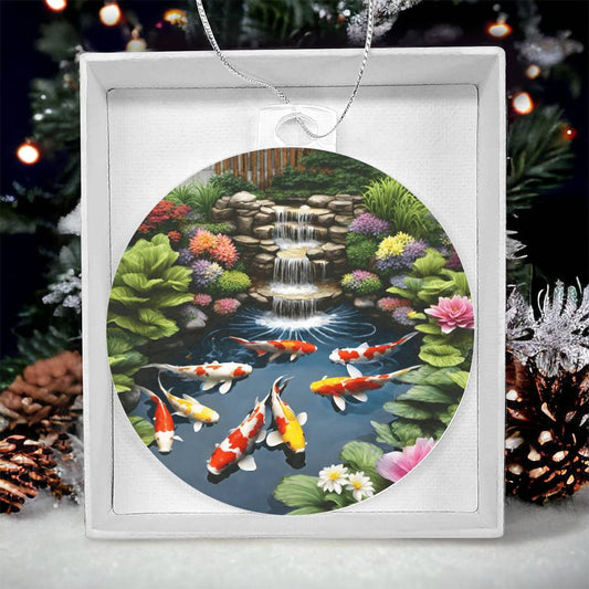 Koi Fish Pond Christmas Tree Ornament