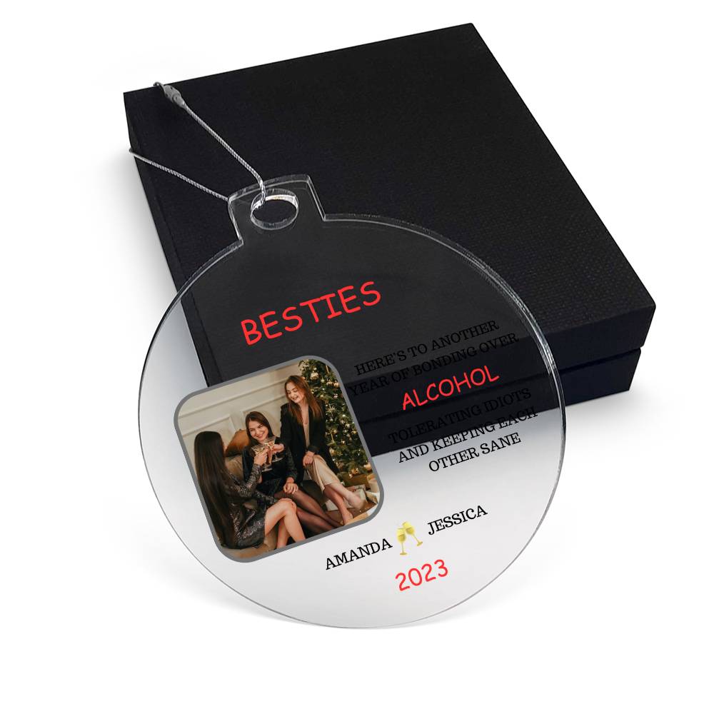 Drinking Besties Personalized Photo Ornament