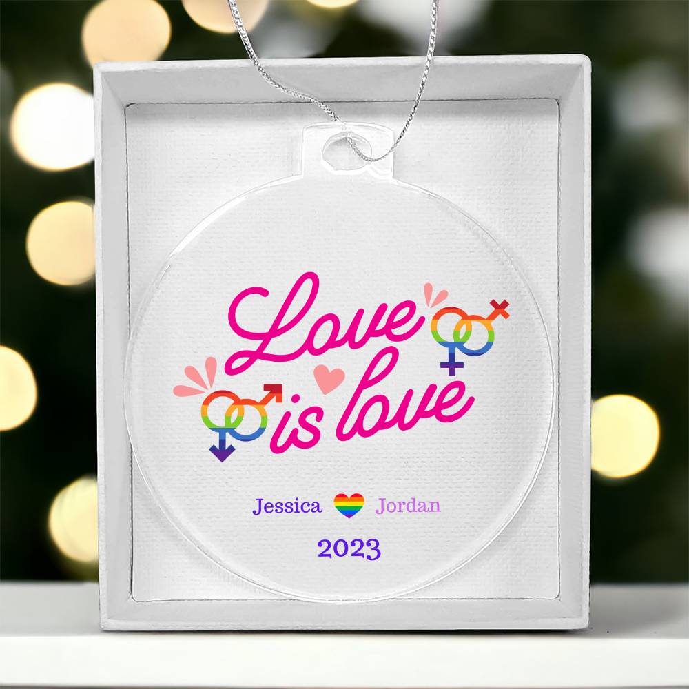 Pride LQBT Personalized Christmas Ornament Gift