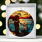 Fishing Stained Glass Look Acrylic Christmas Tree Ornament