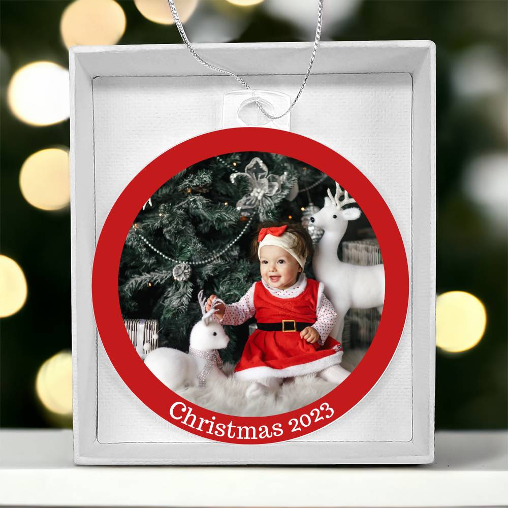 Personalize Photo Christmas Ornament 2023