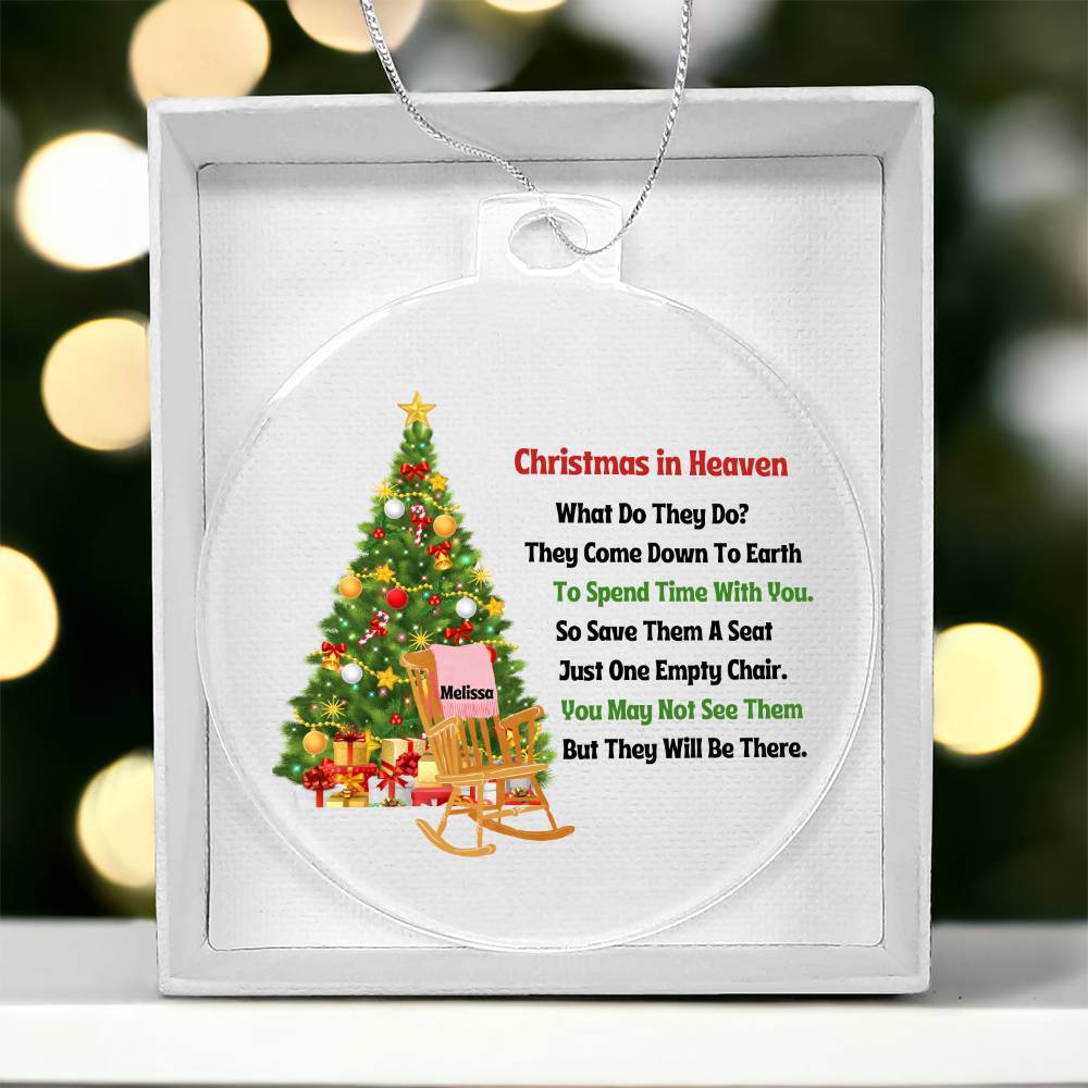 Personalized Christmas In Heaven Memorial Christmas Tree Ornament