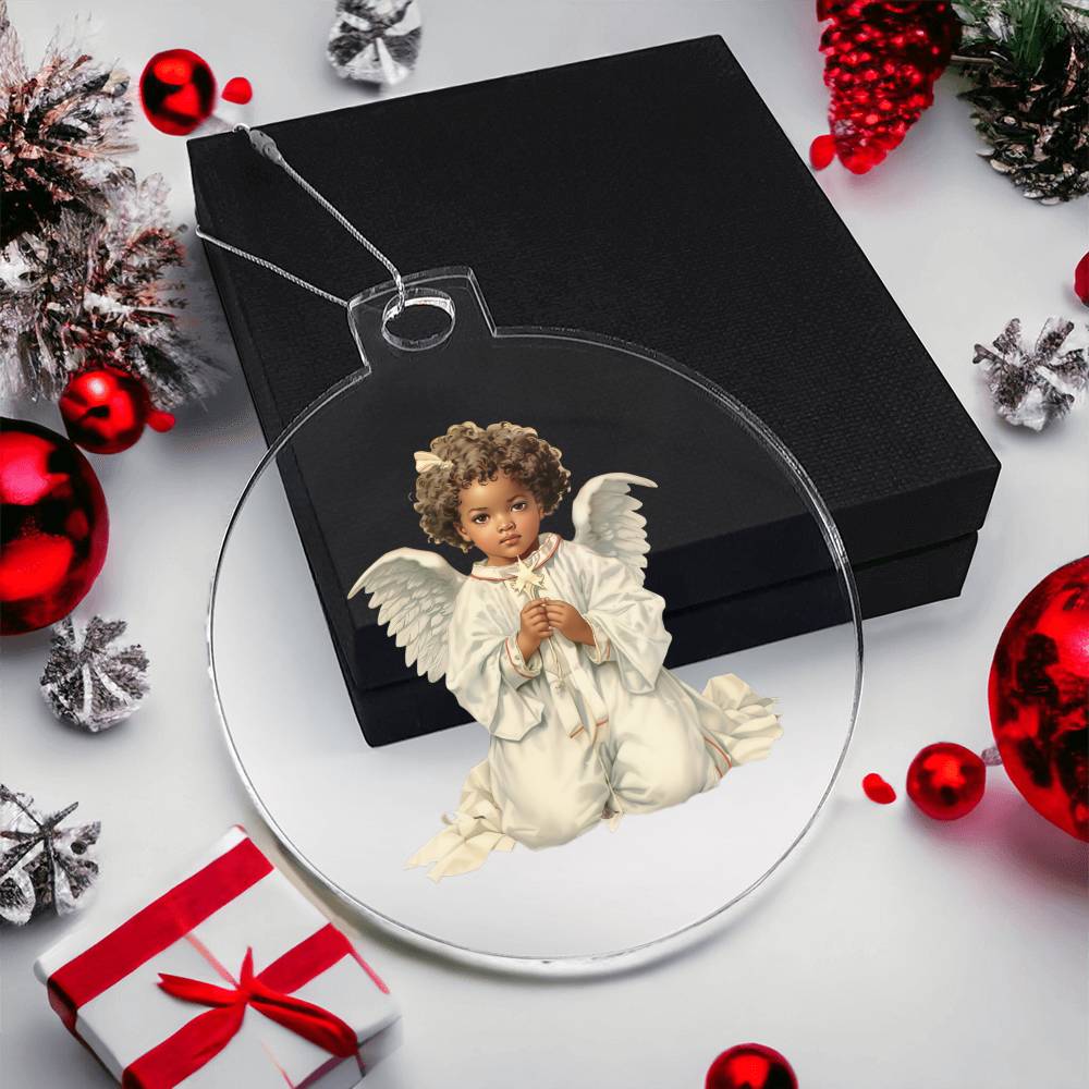 African American Angel Christmas Tree Ornament-[product type]
