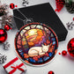 Cat Stained Glass Look Christmas Tree Ornament