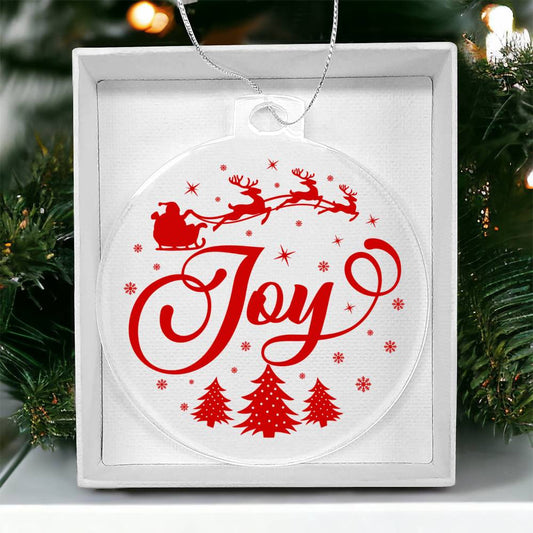 Joy Acrylic Christmas Ornament