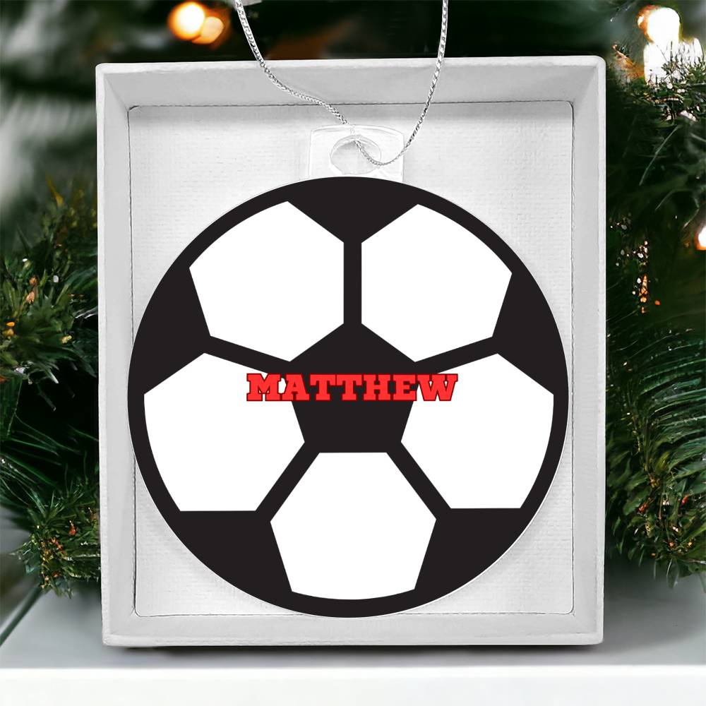 Personalized Soccer Player Christmas Tree Ornament