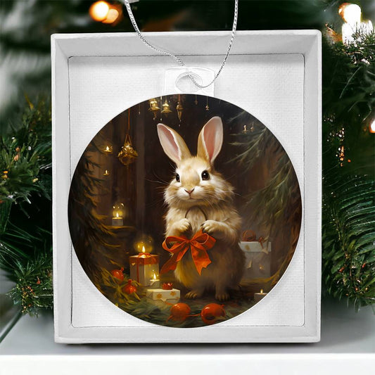 Bunny Christmas Tree Ornament Acrylic Ornament