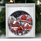 Red Christmas Village Acrylic Ornament