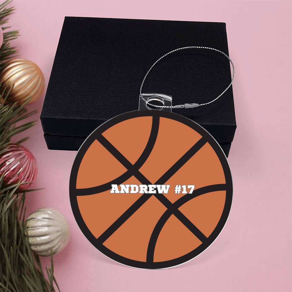Personalized Basketball Player Christmas Tree Ornament