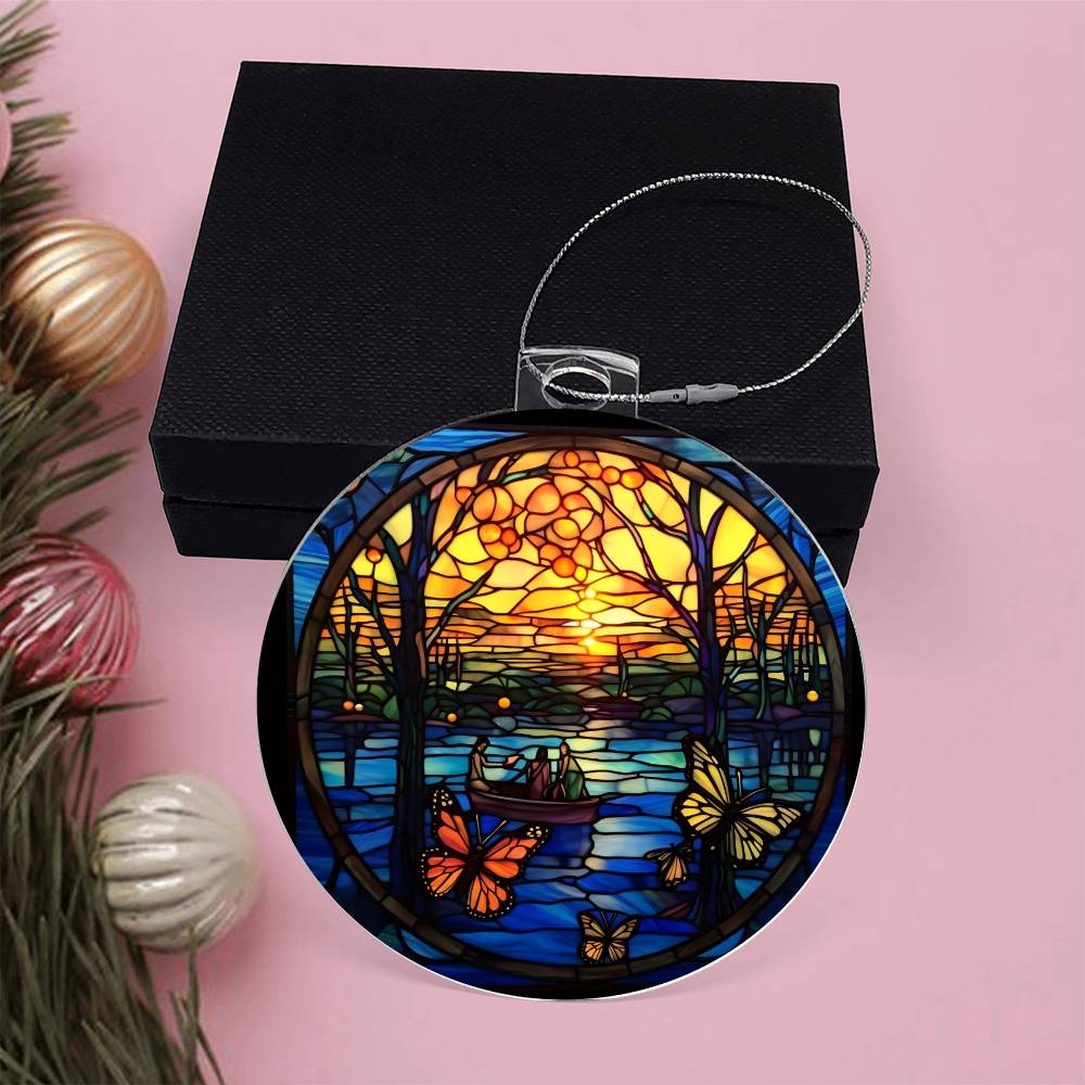 Butterflies in the Woods Acrylic Christmas Ornament