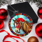 Stainglass Horse Christmas Ornament