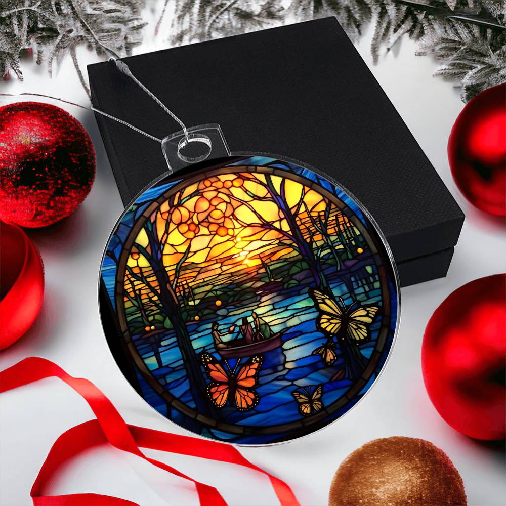 Butterflies in the Woods Acrylic Christmas Ornament