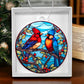 Cardinal Birds Stained Glass Effect Acrylic Christmas Ornament