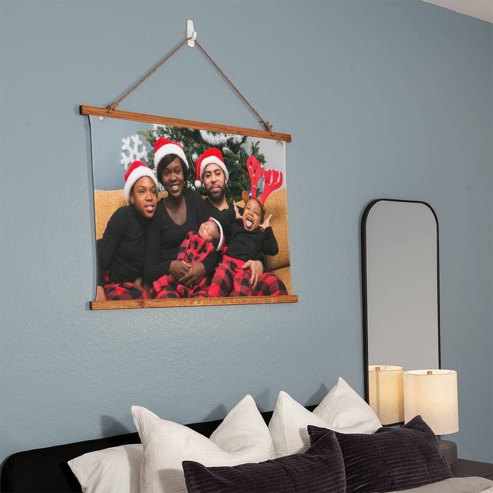 Custom Family Photo Canvas Hanging, Personalized Photo Gift, Custom Family Photo Canvas Sign, Family Photo Custom Tapestry, 26"x36"