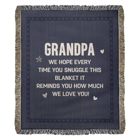 Grandpa Woven Blanket Gift