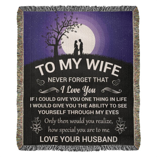 To My Wife Woven Blanket Gift