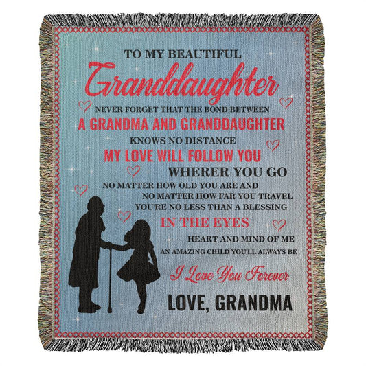Granddaughter Woven Blanket Gift