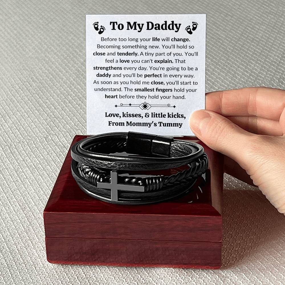 Father to Be Mens Cross Bracelet