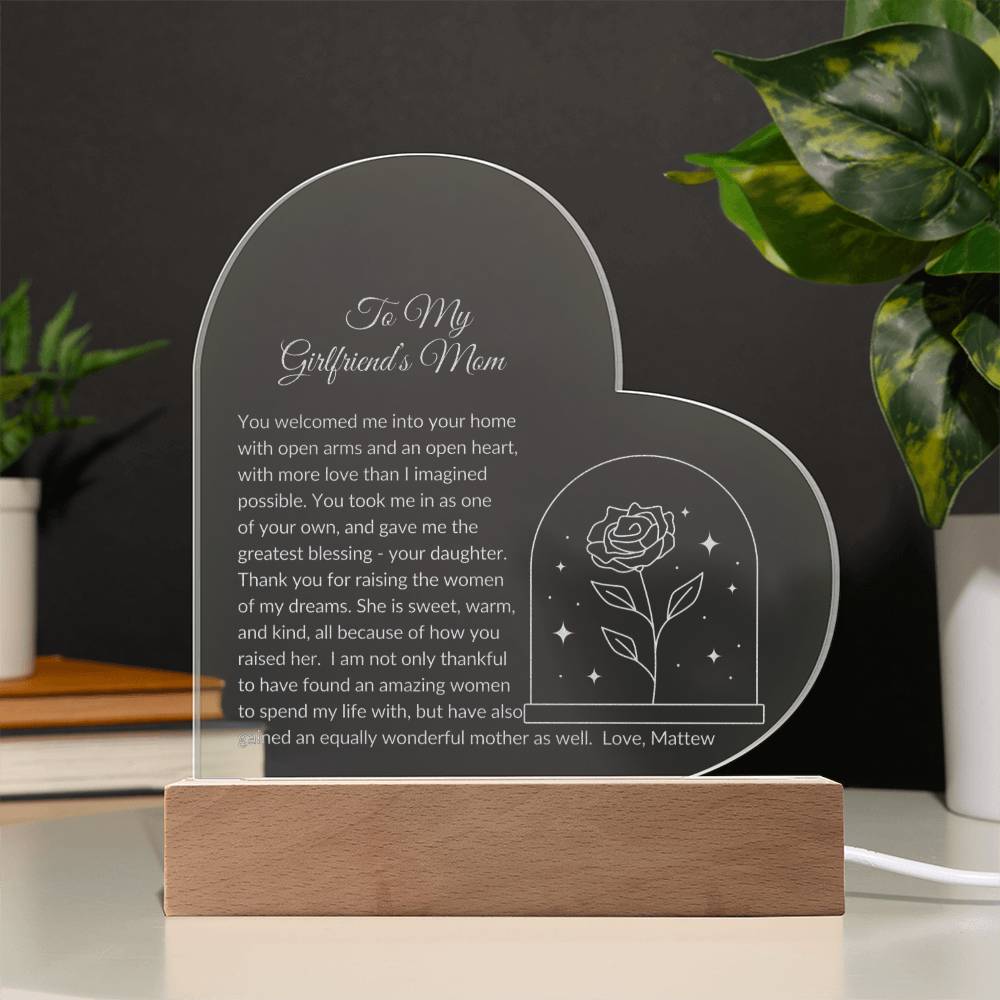 To My Girlfriends Mom Acrylic Plaque Gift