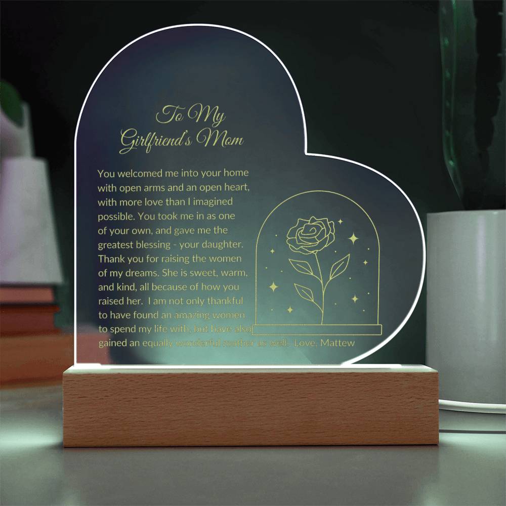 To My Girlfriends Mom Acrylic Plaque Gift