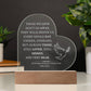 Personalized Lighted Memorial Heart with Battery Operated Base