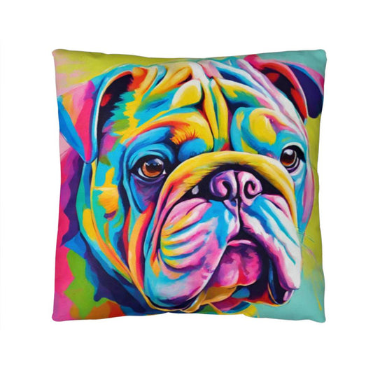 Watercolor Bulldog Throw Pillow in 5 Sizes