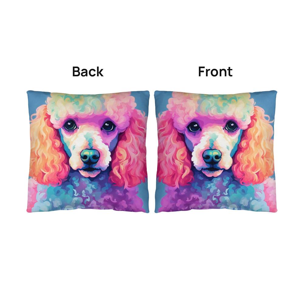 Pastel Color Poodle Throw Pillow in 5 Sizes