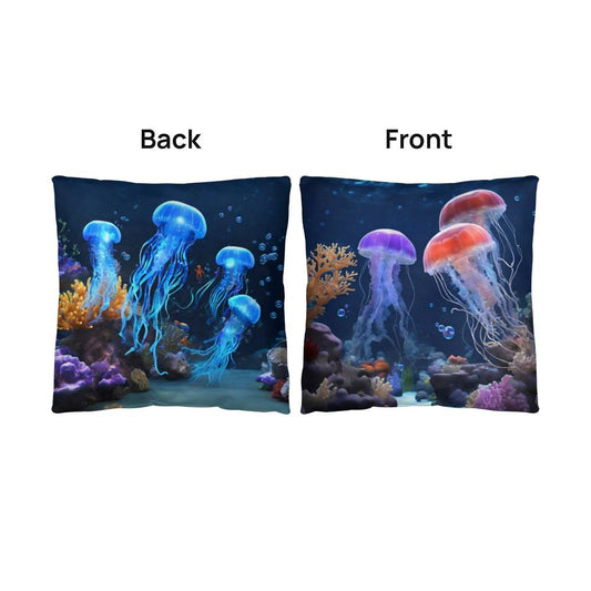 Jellyfish Throw Pillow with 2 Sided Print