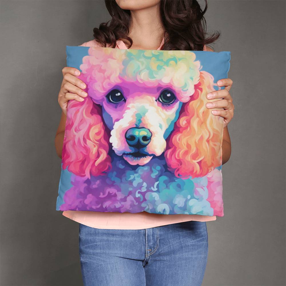 Pastel Color Poodle Throw Pillow in 5 Sizes