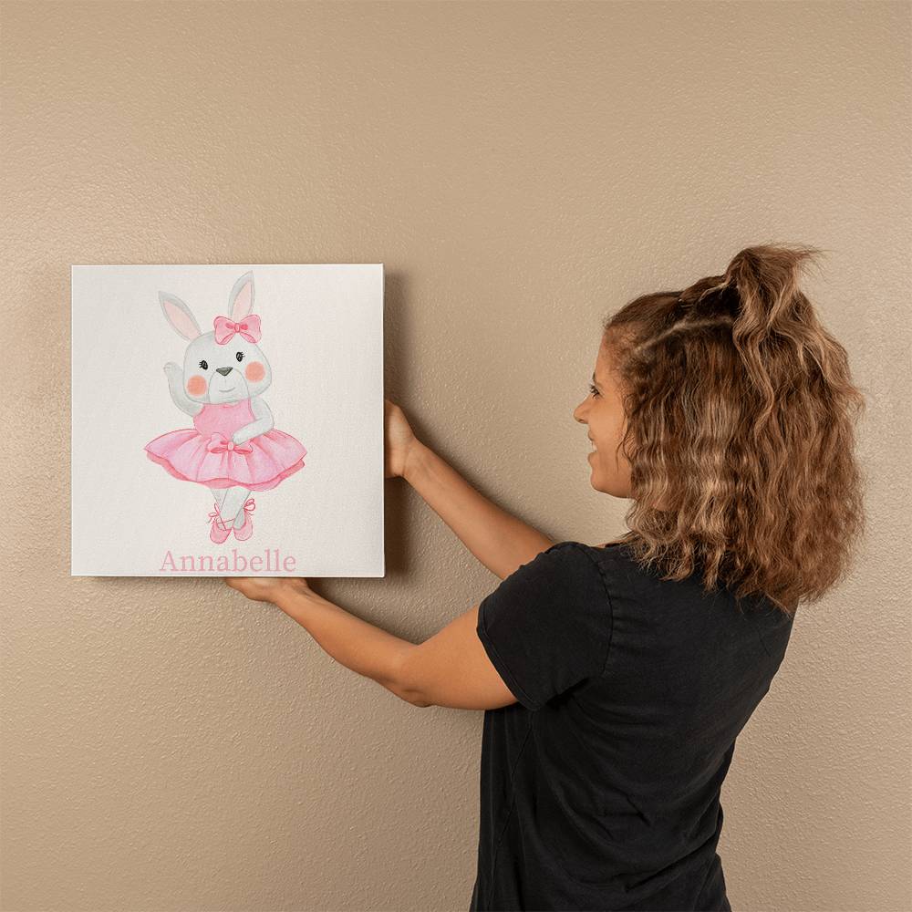 Personalized Ballerina Bunny Canvas