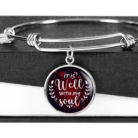 It Is Well With My Soul Engraved Bangle Bracelet