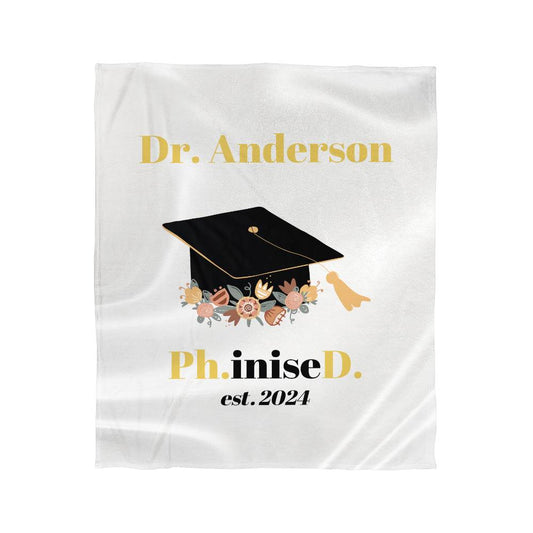 PhD  Graduation Sherpa Fleece Blanket Gift