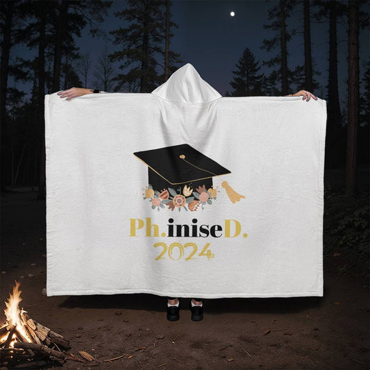 PhD  Phinished Hooded Blanket  Graduation Gift