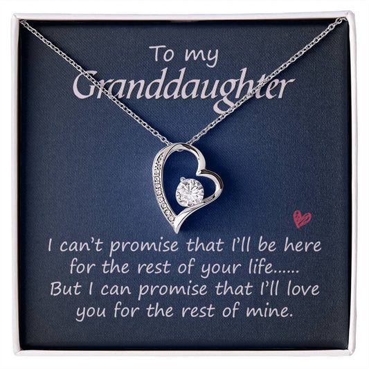 To my Granddaughter Heart Necklace Gift