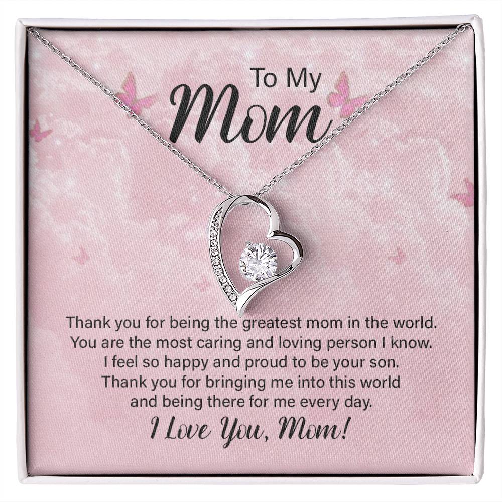 Greatest Mom Heart Necklace Gift