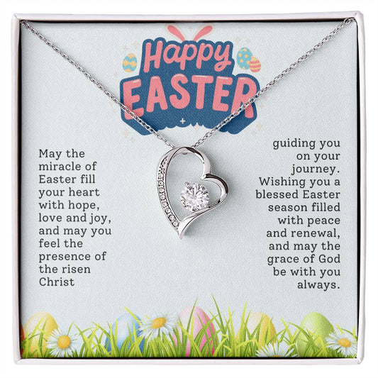 Happy Easter Heart Necklace Gift