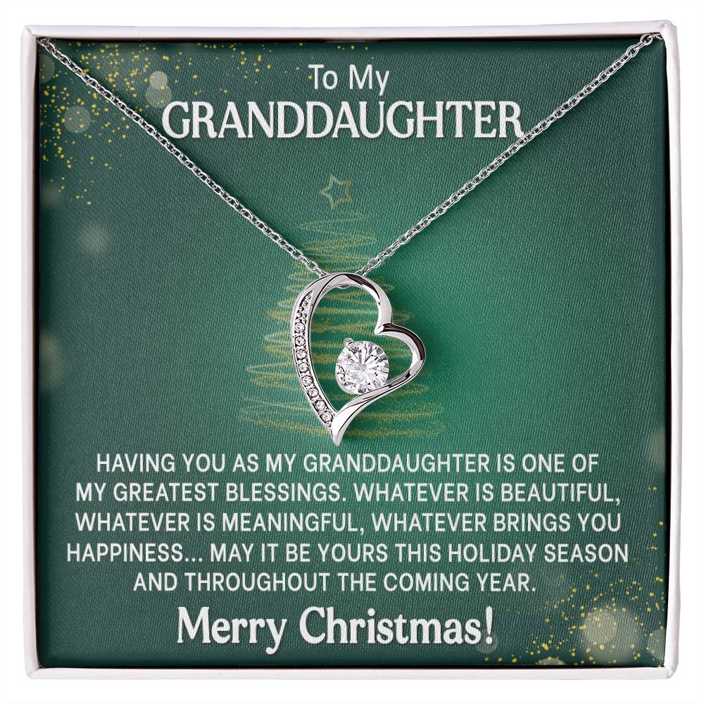 Granddaughter Heart Necklace Christmas Gift