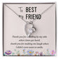 To My Best Friend-Thank you Heart Necklace Gift