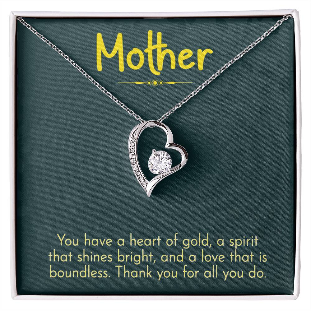 Mother- Thank you Heart Necklace Gift