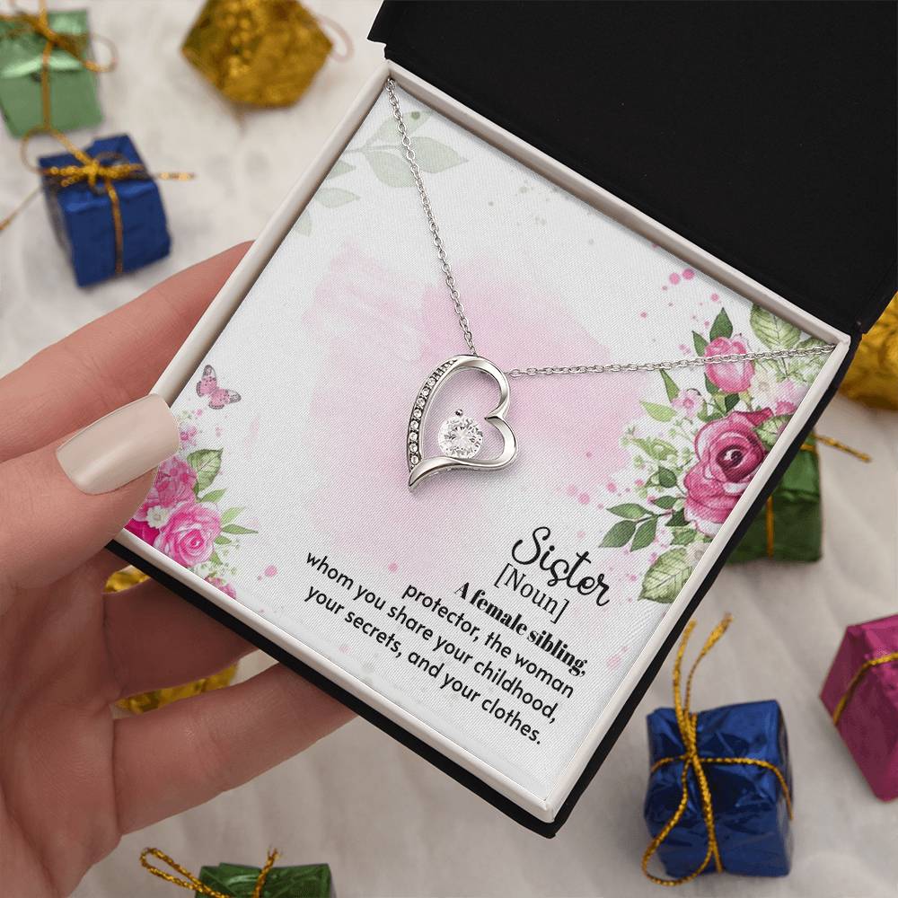 Sister Heart Necklace Gift